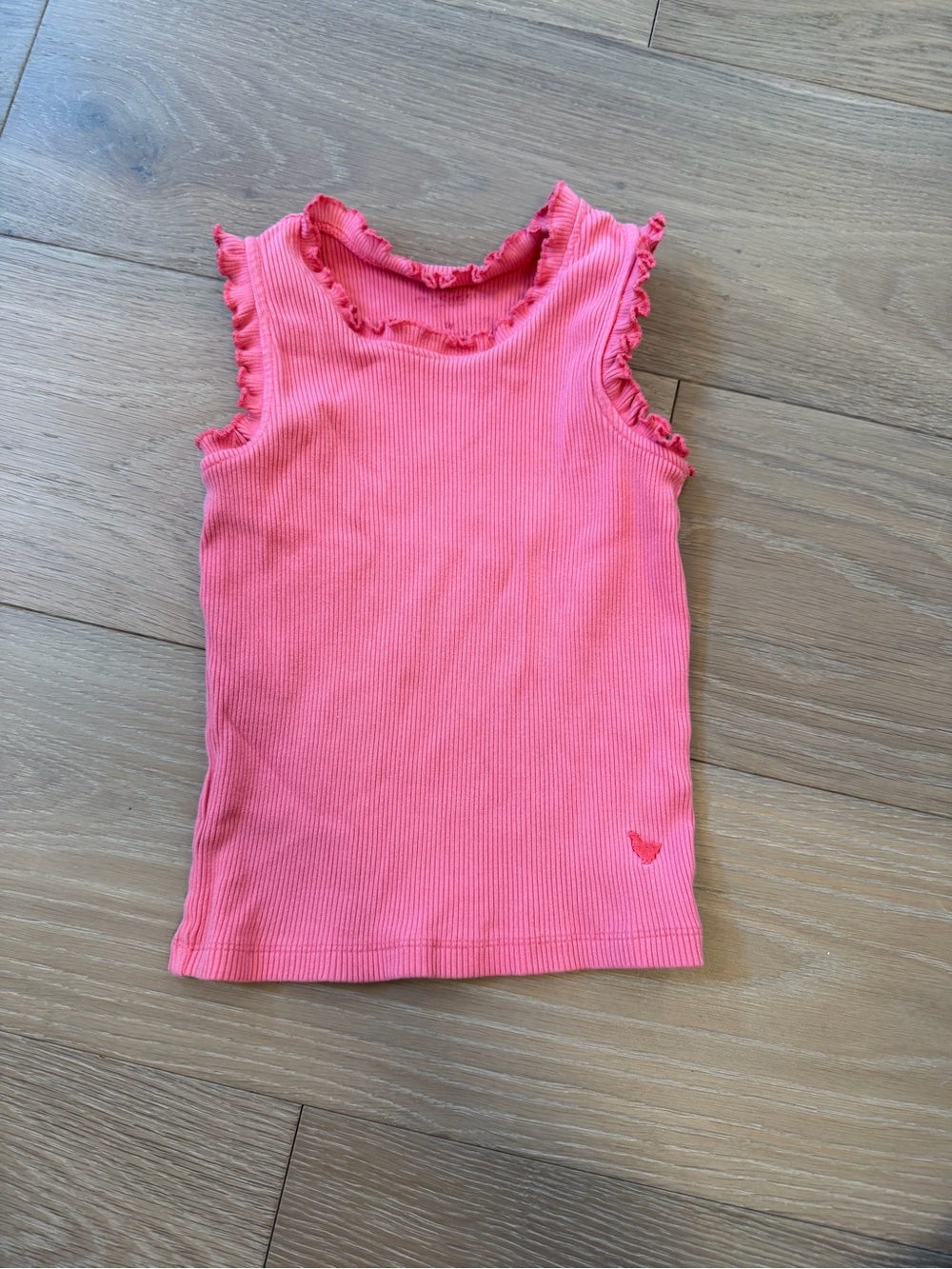Pink Chicken Bright Pink Ruffle-Trim Ribbed Tank 6yr